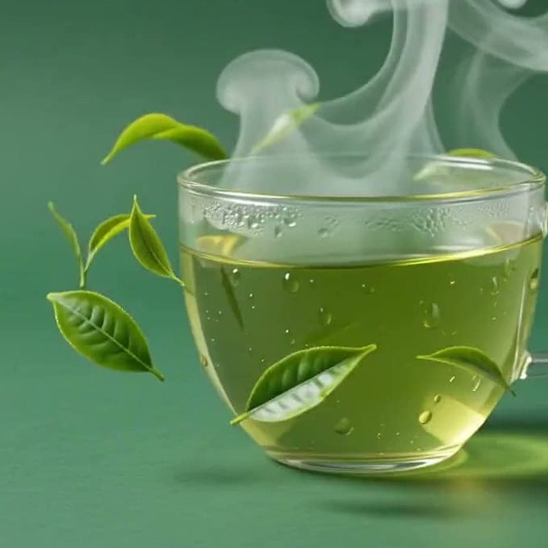 Jasmine silver pearl tea unfurling in a clear glass cup