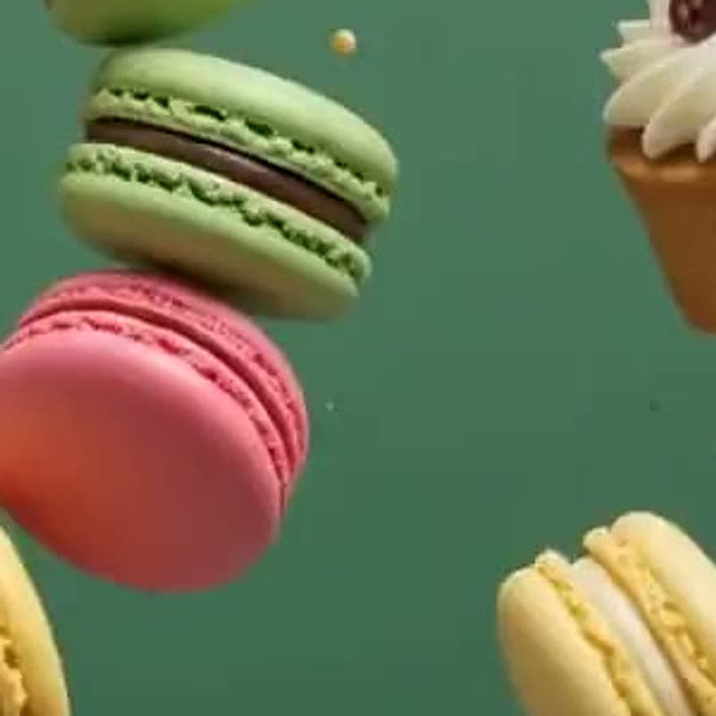 Green pistachio macaron with a delicate shell