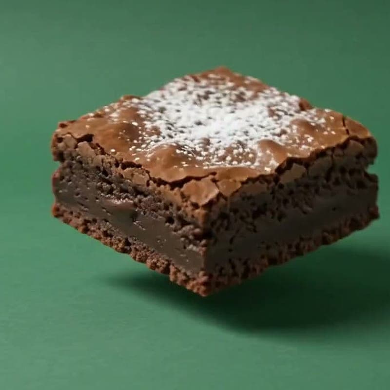 Browned butter blondie topped with flaked sea salt
